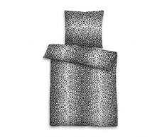 Castell 0060900 Satin Bettwäsche Garnitur mit Kopfkissenbezug (Baumwolle) 1x 135x200 cm + 1x 80x80 cm, schwarz