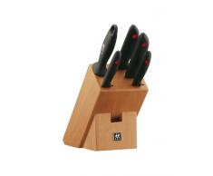 Zwilling 32380-000-0 Twin Point Messerblock, natur, 6-tlg., Rostfreier Spezialstahl, Zwilling Sonderschmelze, Kunststoff, integriertes Zwilling Logo, 315 x 115 x 280 mm, schwarz