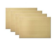 Bright Dream Platzdeckchen waschbar, leicht zu reinigen, PVC Tischset für Küche und Tisch, hitzebeständig, gewebtes Vinyl Gold