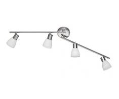 Trio Leuchten LED-Schiene Carico, nickel matt / chrom, Glas weiß gewischt 871510407