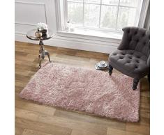 Sienna, Hochflorteppich, 5 cm Flor, 120 x 170 cm, Synthetik, Polyester, Baumwolle, pink