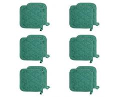 Arkwright Topfhalter aus Baumwolle Frottee 12 Stück Küche Hot Pad Set Hitzebeständig Untersetzer Topflappen zum Kochen, Backen (7 x 7 Zoll) 7 x 7 grün