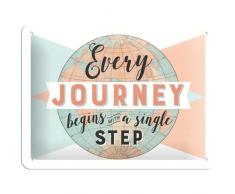 Nostalgic-Art 26198, Word Up Every Journey Begins, Blechschild 15x20 cm, Metall, bunt, 15 x 20 x 0,2 cm