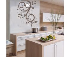 INDIGOS 4052166145145 Wandtattoo w659 schöne Tribal Blatt Wandaufkleber 120 x 90 cm, braun