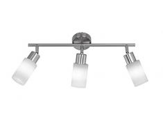 Trio Leuchten LED Strahler Jones 871410307, Metall Nickel matt, Glas weiß gewischt, 3x 4 Watt