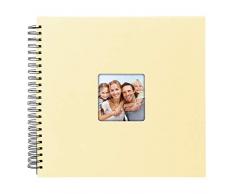 Goldbuch Spiralalbum Living Sand, Erinnerungsalbum mit Bildausschnitt, Fotoalbum mit 50 schwarzen Seiten, Foto Album zum Einkleben, Fotobuch mit Einband in Leinenoptik, 25 095, Papier, Beige, 32x36 cm