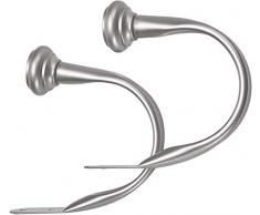 AmazonBasics - Dekorativer Raffhalter für Gardinen, 2er-Pack, Nickel