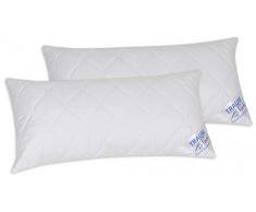 Traumnacht Kopfkissen 5-Star (Doppelpack), Baumwollsatin, Weiß, 40 x 80 x 15 cm
