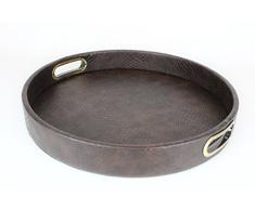 SIGNATURE HOME COLLECTION Tablett, Lederimitat, Braun