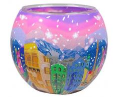 Himmlische Düfte Geschenkartikel GmbH Windlicht Kerzenhalter, Glas, Bunt, ca. 4,5 x 6 cm