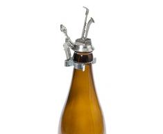 Schnabel-Zinn Saxophon Flaschenverschluß, Zinn, Silber, 5,6 x 3,2 x 8,1 cm