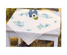 Vervaco Tischdecke Gräser und Libellen bedruckte Decke/Läufer mit Webrand, Baumwolle, Mehrfarbig, 80.0 x 80.0 x 0.30000000000000004 cm, 1 Einheiten