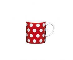 KitchenCraft Polka Dot Espressotasse Rot Weiße Punkte