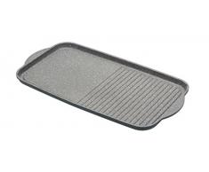 masterclass Aluminiumguss, induktionssicher, antihaftbeschichtet, doppelte Grillplatte, Aluminium, grau, 46 x 26 cm (18 x 10 Inch)