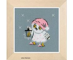 Riolis, Zählmuster Kreuzstich-Set Laterne, Baumwolle, Mehrfarbig, 9 x 9 x 0.1 cm