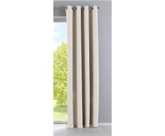 Gardinenbox Vorhang Blickdicht »Newyork« Beige HxB 225x140 cm 1er-Pack Thermo-Gardine Verdunkelungsvorhang Blackout Ösen schalldämmend ÖKOTEX UV-Schutz Raffhalter, 201920600