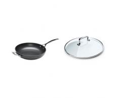 Le Creuset Aluminium-Antihaft-Pfanne hoch mit Gegengriff 30 cm & Le Creuset Glasdeckel 30 cm