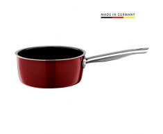 Silit Vitaliano Rosso Stielkasserolle 16 cm, ohne Deckel, Kochtopf 1,3l, Silargan Topf Induktion, dunkelrot