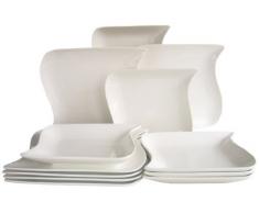 CreaTable 18513, Serie Ocean weiß, Geschirrset Tafelservice 12 teilig