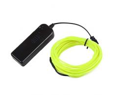 5M/16.4Ft EL Wire Kabel Neon Glühende Strobing Elektrolumineszenz Draht Lichtschnur mit Batterie Controller für Cosplay Halloween Weihnachtsfeier DIY Dekoration (Leuchtendes Grün)