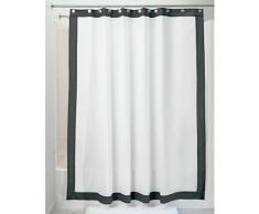InterDesign Frame Textil Duschvorhang | 183 cm x 183 cm Duschabtrennung für Badewanne und Duschwanne | wasserfester Vorhang mit Ãsen | Polyester weiÃ/schwarz