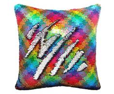 Play Tailor Meerjungfrau Pailletten Kissenbezüge, Funkeln Kissenbezug Magie Reversibel Paillette Dekokissen Fall 40 x 40cm