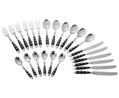 Esmeyer Besteck-Set Nostalgie aus Edelstahl 18/0 poliert 24-teilig, Silber/schwarz, im Geschenkkarton