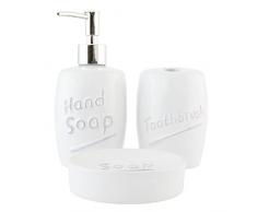 Clayre & Eef 63600W Badezimmer Set (3) / Seifenspender BadzubehÃ¶r