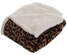 Lavish Home Überwurf Decke – Fleece/Sherpa leopard