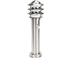 GEV Standleuchte außen mit Bewegungsmelder LLE 21693, Eisen, silber, 15 x 15 x 50 cm