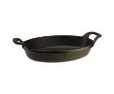 Staub 1302123 stapelbare Auflaufform, oval 21 cm, 0,7 L mit mattschwarzer Emaillierung im Inneren der Auflaufform, schwarz