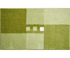 Linea Due Badteppich 100% Polyacryl, ultra soft, rutschfest, ÖKO-TEX-zertifiziert, 5 Jahre Garantie, MERKUR, Badematte 70x120 cm, grün
