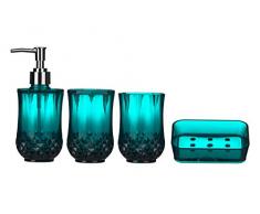 Premier Housewares 1601512 Cristallo Badezimmer Set 4-Stück, blau