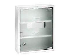 Wenko Medikamentenschrank - Medizinschrank abschließbar, Edelstahl rostfrei, 30 x 40 x 12 cm, glänzend