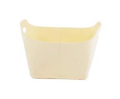 1buy3 Filzkorb oval, aus extra dickem Filz, Ecru, 36 x 28 x 25 cm