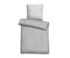 biberna 0075840 Melange-Feinjersey Bettwäsche Kopfkissenbezug mit Paspel (Baumwolle) 1x 40x80 cm, grau