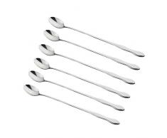 InBlossoms Long Handle Löffel, 12-Zoll-Edelstahl Iced Teelöffel zum Mischen, Cocktail Rühren, Kaffee, 6er Set