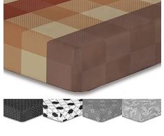 DecoKing Premium 94051 200x220 cm Spannbettlaken Steg 30 cm Schoko braun kariert Spannbetttuch Microfaser Bettwäschegarnituren Hypnosis Collection Arthur 1