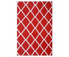 ambientair. Recycelter Kunststoff-Außenteppich. Maße 120x180cm. Rote Farbe. Teppichboden für Außenbereiche, Badezimmer oder Schwimmbäder. Unterstützt das Wetter und die Feuchtigkeit.