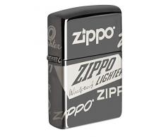 Zippo Feuerzeug Logo Design 150-Black Ice, 5,8 x 3,8 x 1,2 cm