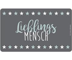 infinite by GEDA LABELS (INFKH) Melaminbrettchen Lieblingsmensch, grau 2017 Frühstücksbrett, Melamin, 23,5 x 14 x 0.5 cm