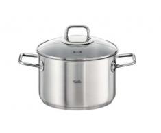 Fissler viseo / Edelstahl-Topf (5,7 L - Ø 24 cm) Kochtopf mit Glas-Deckel, Innenskalierung, Schüttrand, Induktions-Kochtopf, energiesparend, für alle Herdarten - auch Induktion