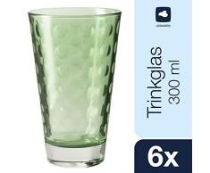 Leonardo Home Trinkglas Optic 6er-Set 300 ml grün