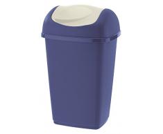 axentia Schwingdeckeleimer in den Farben Blau und WeiÃ, Abfalleimer aus Kunststoff für Küche & Bad, Mülleimer mit Schwingdeckel, Fassungsvermögen: ca. 50 Liter