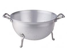 Pentole Agnelli Nudelsieb A 3 Füße, BLTF-Aluminium, mit 2 Griffen aus Edelstahl, Silber 26 cm Silber/schwarz