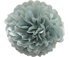 Matissa Grau Pom Pom/Pompons aus Seidenpapier, 10 cm, Hochzeit, Partydekoration, über 20 Farben zur Auswahl