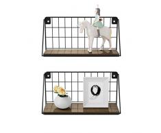 BAMFOX Schwimmende Regale zur Wandmontage, 2 Stück, rustikales Bambus-Wandregal für Fotorahmen, Dekorative Gegenstände, für Schlafzimmer, Wohnzimmer, Badezimmer, Küche, Büro und mehr Small*2