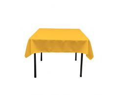 LA Linen Quadratische Tischdecke aus Polyester/Popeline, Polyester, dunkelgelb, 132 x 132 x 0.04 cm