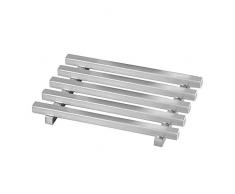 iDesign Kyoto Seifenablage, Seifenschale aus Edelstahl im Gitter-Design, mattsilberfarben