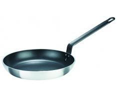 GSW 860758 Gastro traditionell Lyoner Alu Bratpfanne o. Deckel 28cm, Aluminium, Silber/schwarz, 28 cm